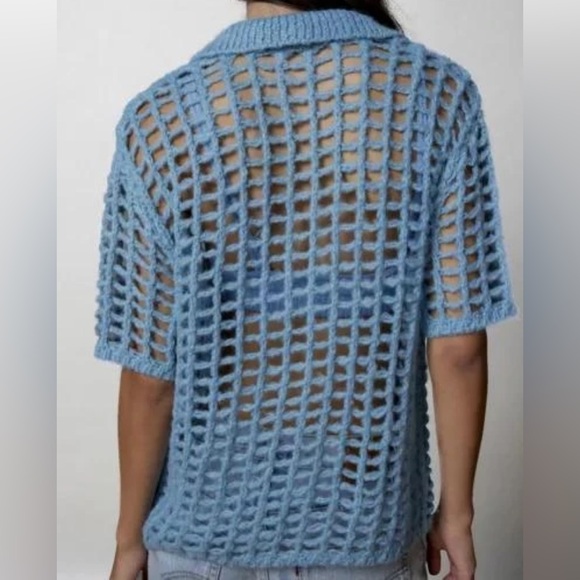 NWOT BDG Osaka Open-Knit Polo Sweater - Picture 4 of 4